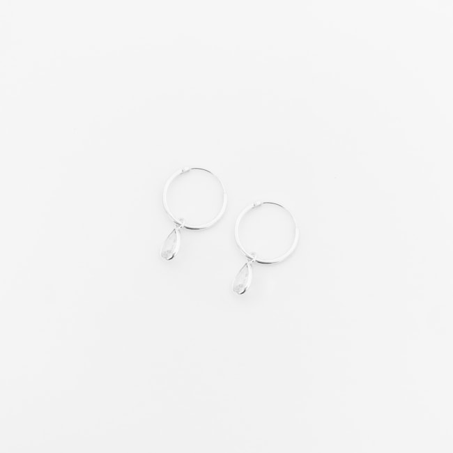 Brinco de Argola com Gota em Zircônia