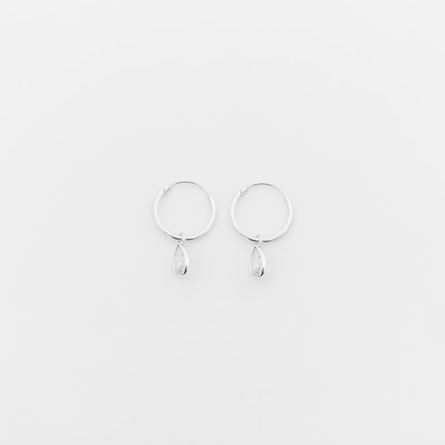 Brinco de Argola com Gota em Zircônia