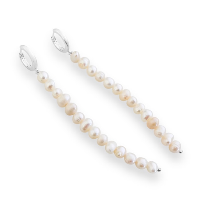 Brinco de Argola com Pérola Batata