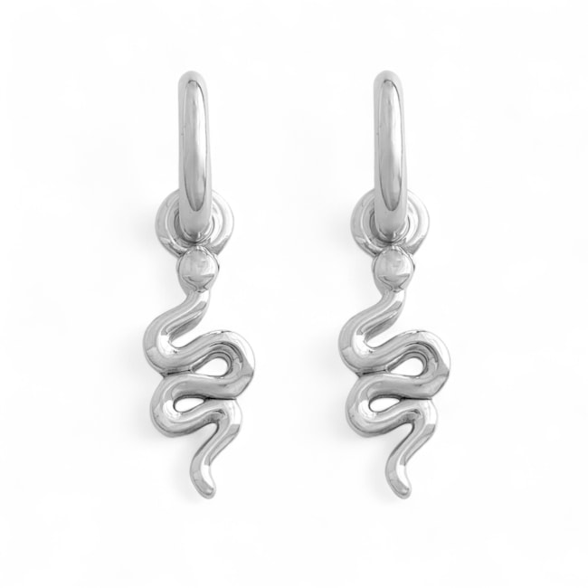 Brinco de Argola com Serpente em Eletroformação