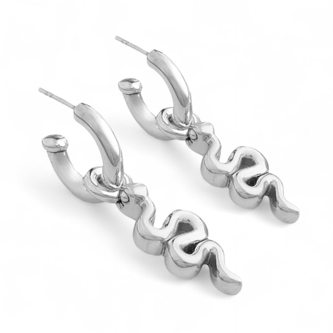 Brinco de Argola com Serpente em Eletroformação