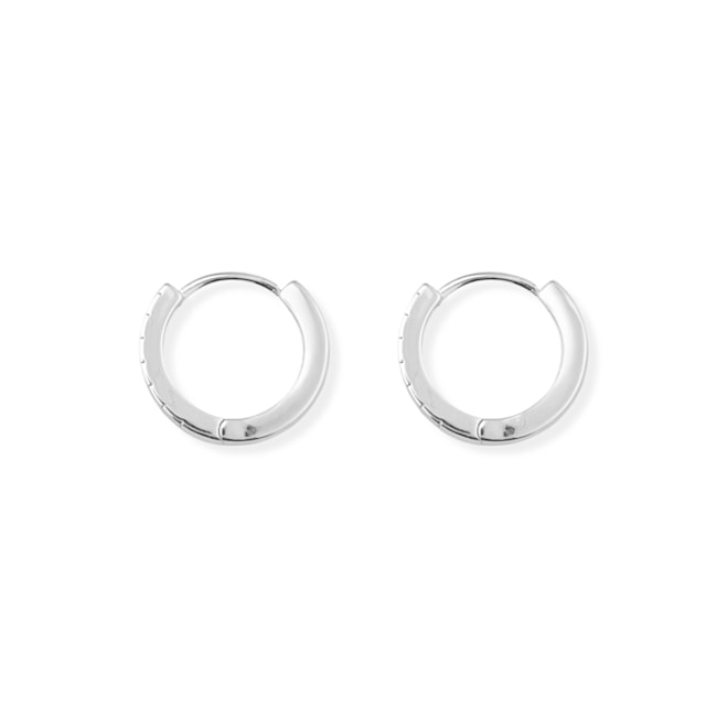 Brinco de Argola Cravejada com Zircônia Rosa Claro 