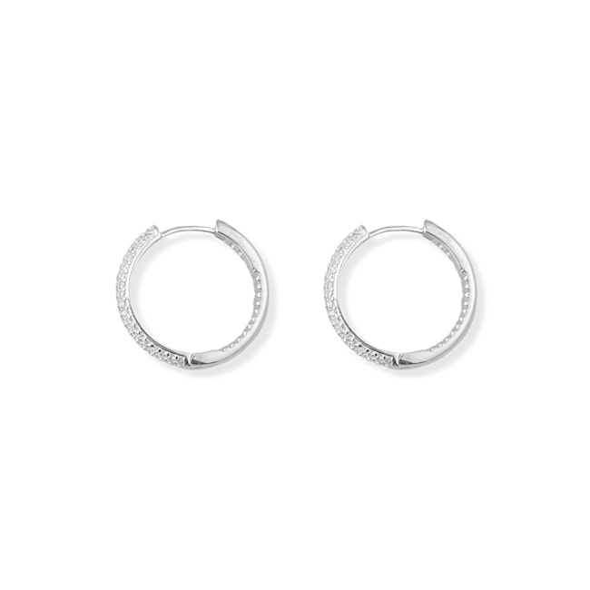 Brinco de Argola Cravejado com Zircônia Cristal 