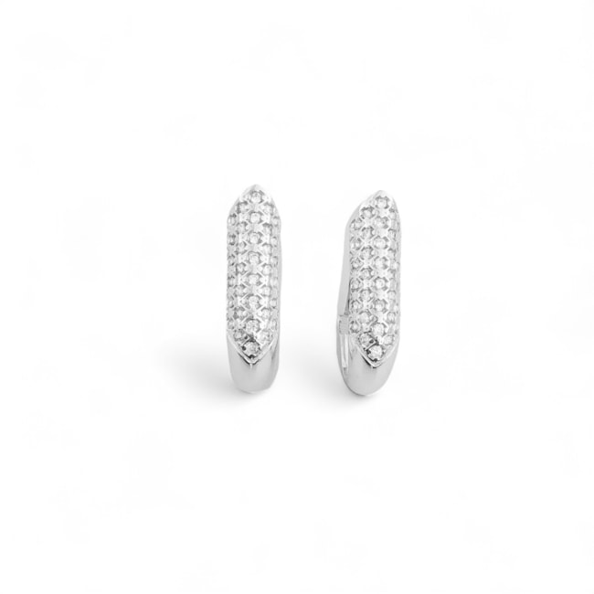 Brinco de Argola Cravejado com Zircônias 
