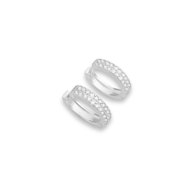 Brinco de Argola Cravejado com Zircônias