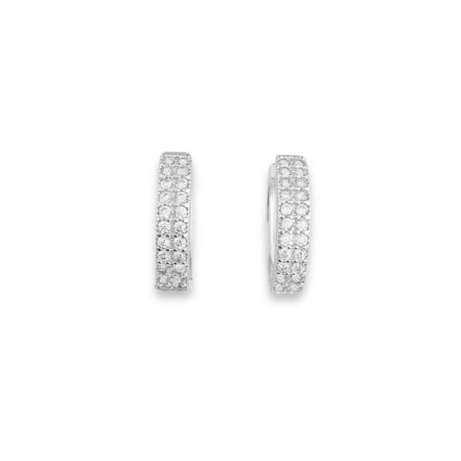 Brinco de Argola Cravejado com Zircônias
