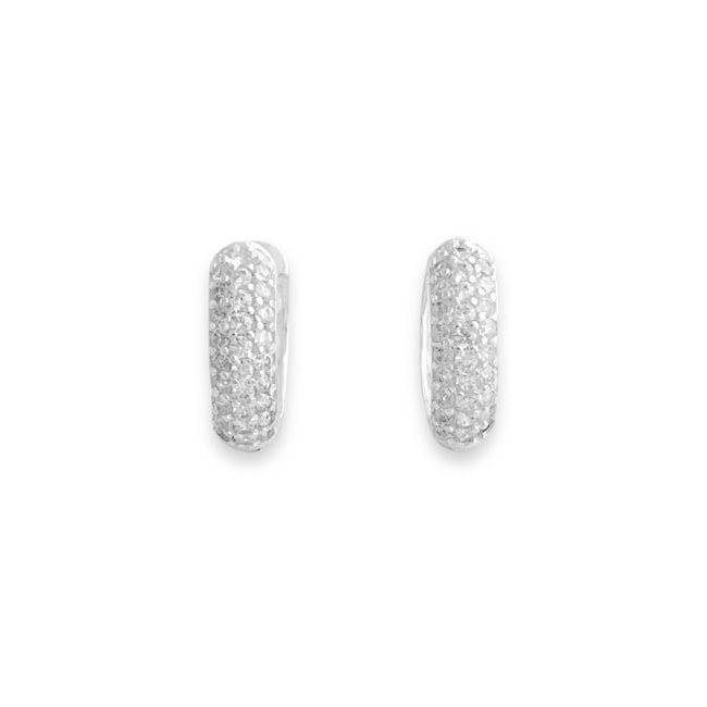 Brinco de Argola Cravejado de Zircônias - 1,3cm 