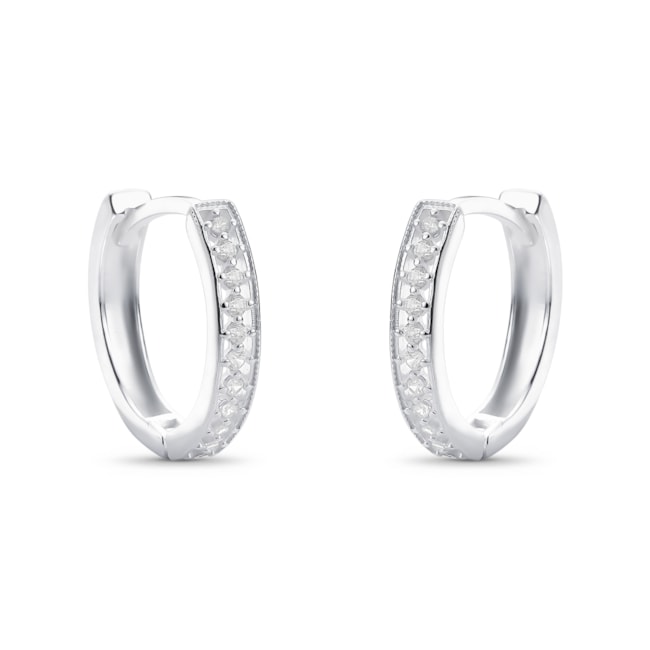 Brinco de Argola de Click Frente Vazada e Cravejada