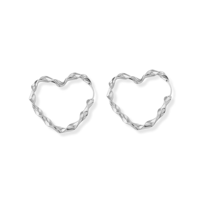 Brinco de Argola de Coração Torcida de Encaixe - 2,5cm