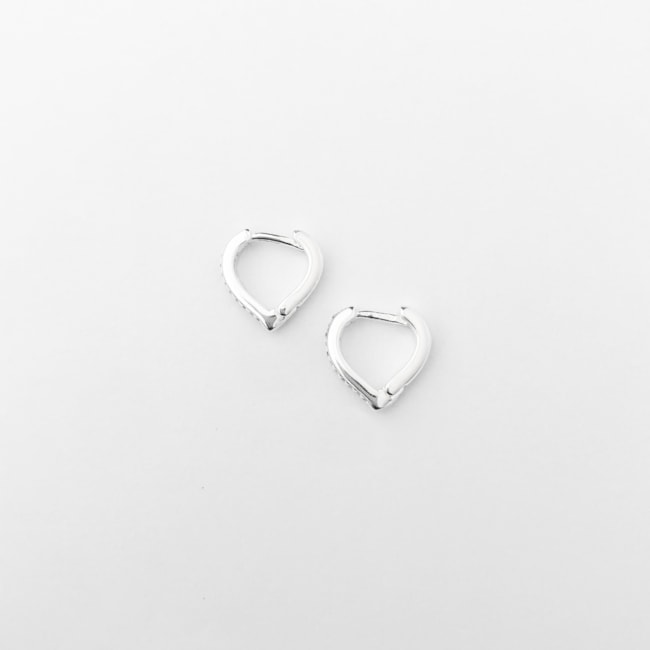 Brinco de Argola de Gota Cravejada com Zircônia
