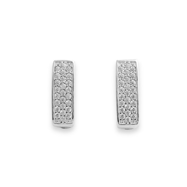 Brinco de Argola em U Cravejado com Zircônias