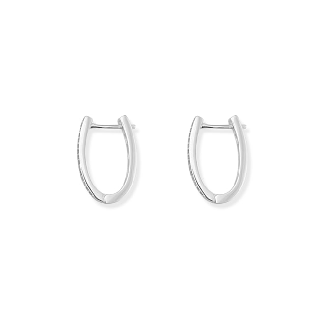 Brinco de Argola em U Cravejado de Zircônia 