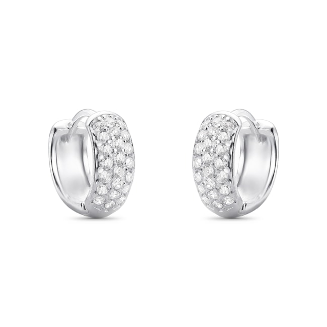 Brinco de Argola Grosso Cravejado de Zircônias