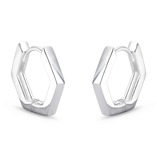 Brinco de Argola Hexagonal