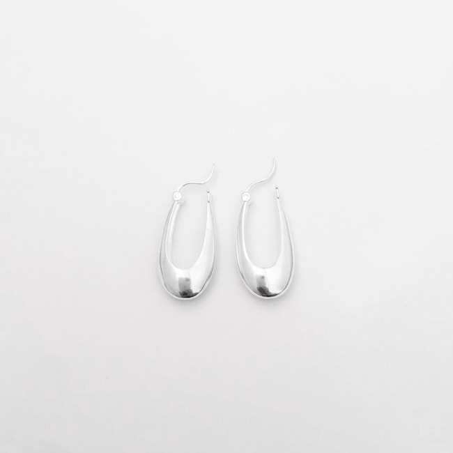 Brinco de Argola Oval Abaulada 