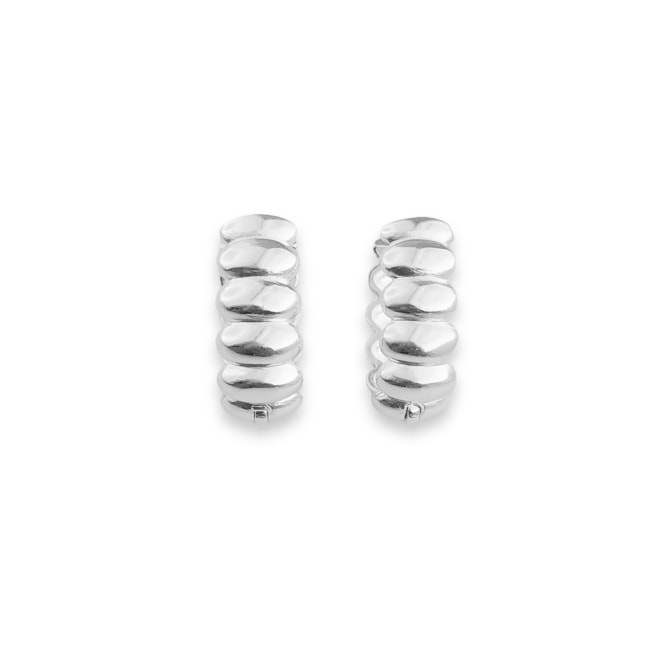 Brinco de Argola Oval com Gomos 