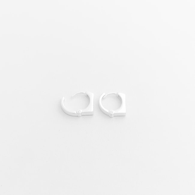 Brinco de Argola Quadrada com Fileira Cravejada