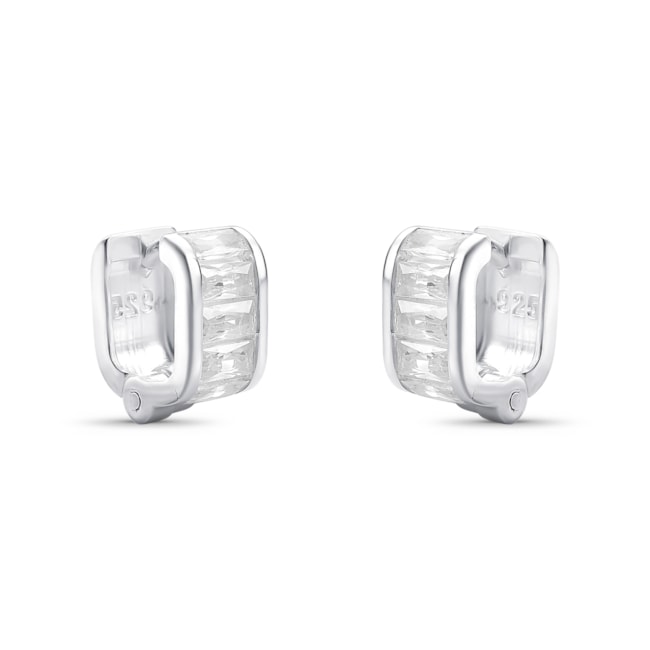 Brinco de Argola Quadrada com Zircônias