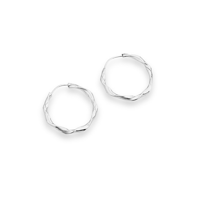 Brinco de Argola Torcida com Encaixe Médio - 2CM 