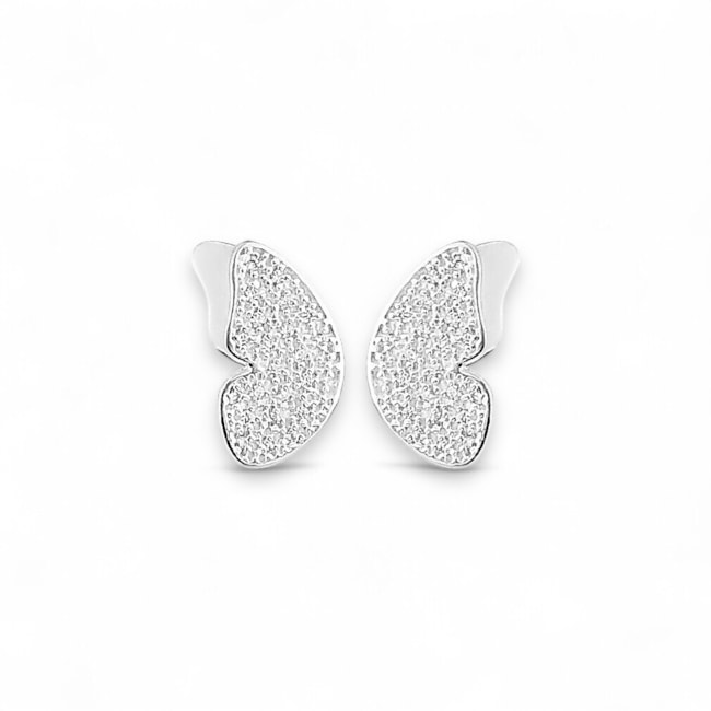 Brinco de Borboleta Cravejado de Zircônia