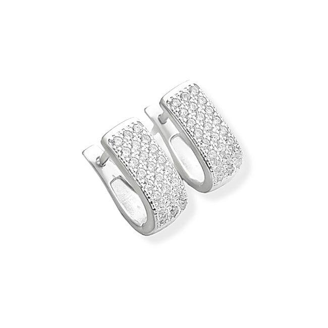 Brinco de Click Cravejado com Zircônia Cristal 