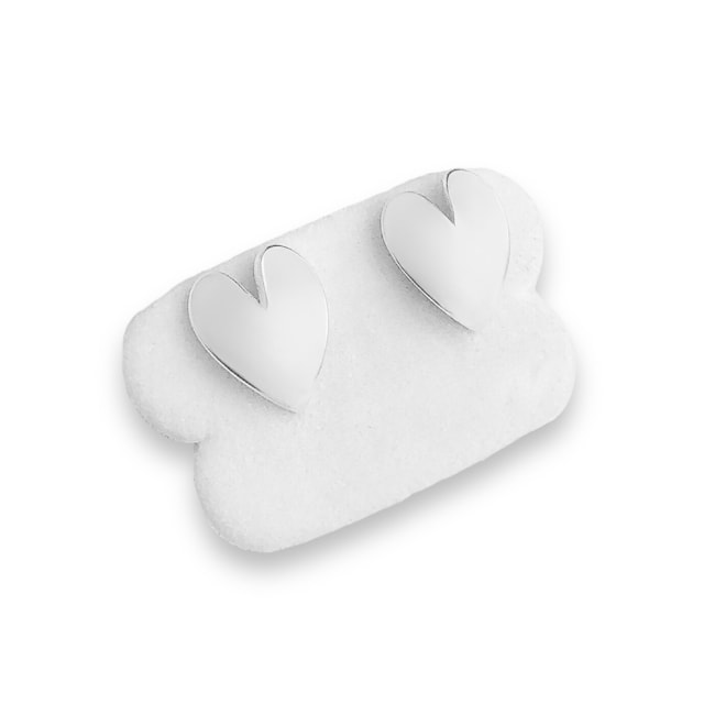 Brinco de Coração Abaulado Liso 