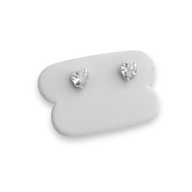 Brinco de Coração em Zircônia Cristal