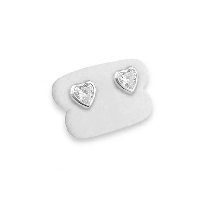 Brinco de Coração em Zircônia Cristal