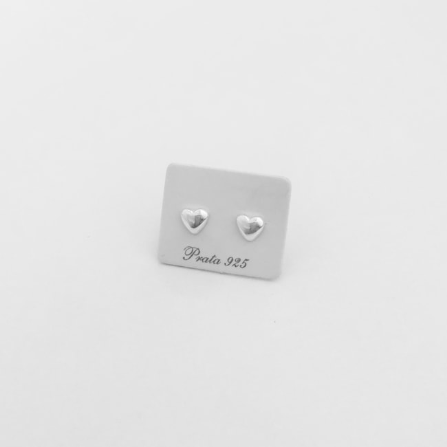 Brinco de Coração Liso Abaulado 