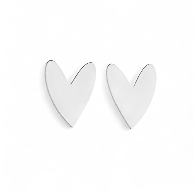 Brinco de Coração Liso Achatado