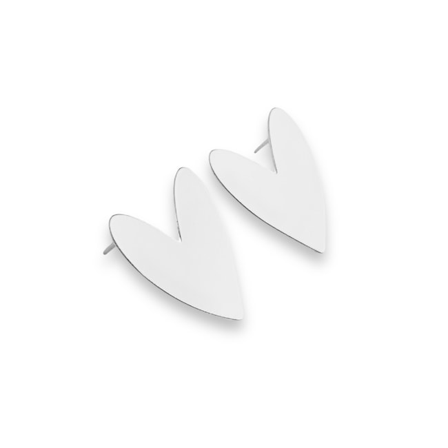 Brinco de Coração Liso Achatado