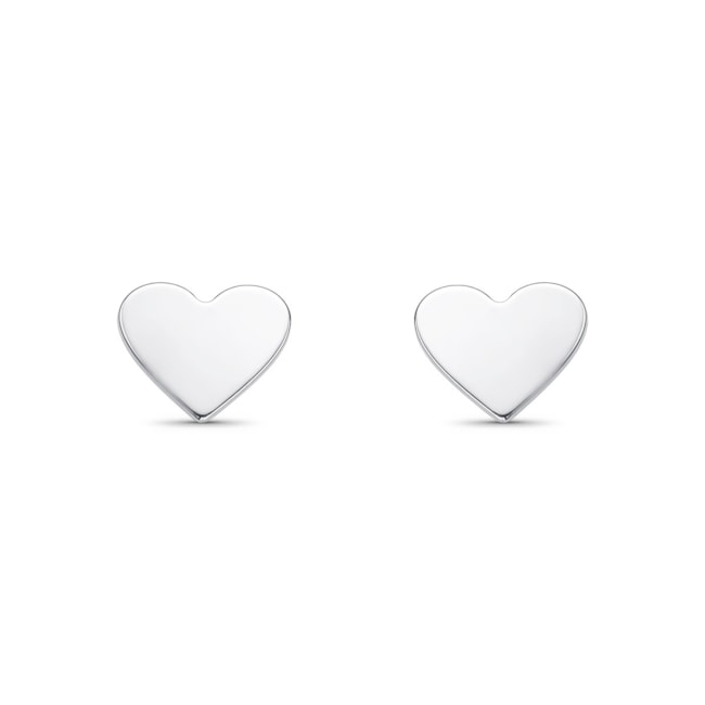 Brinco de Coração Liso Chapado 
