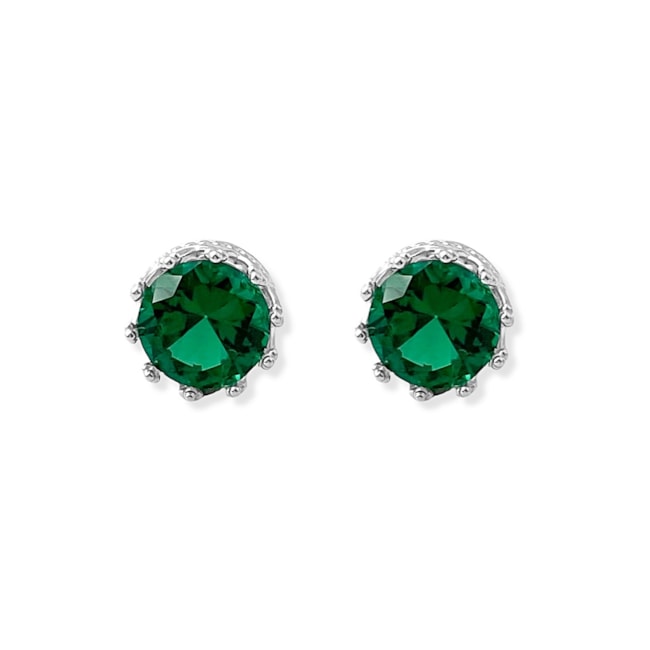 Brinco de Coroa com Zircônia em Esmeralda