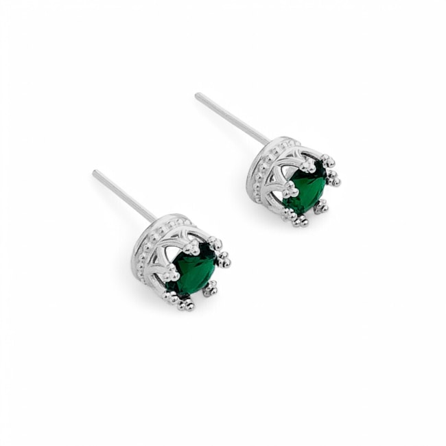 Brinco de Coroa com Zircônia em Esmeralda