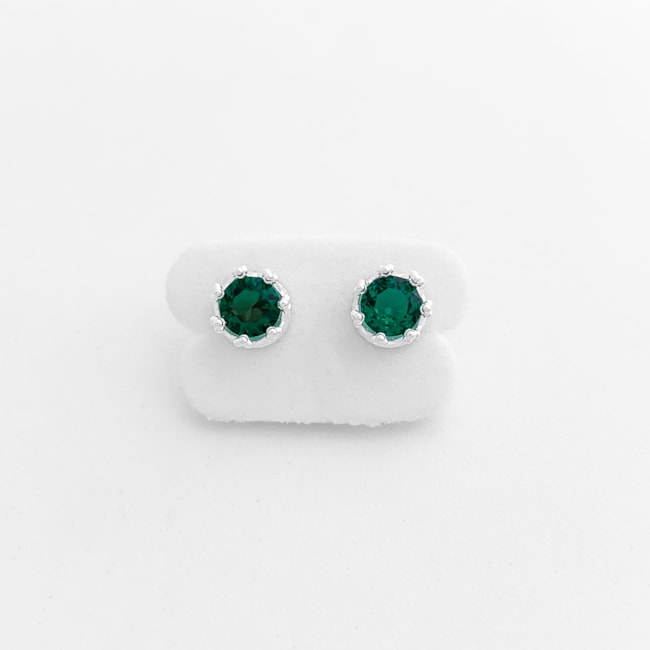 Brinco de Coroa com Zircônia em Esmeralda