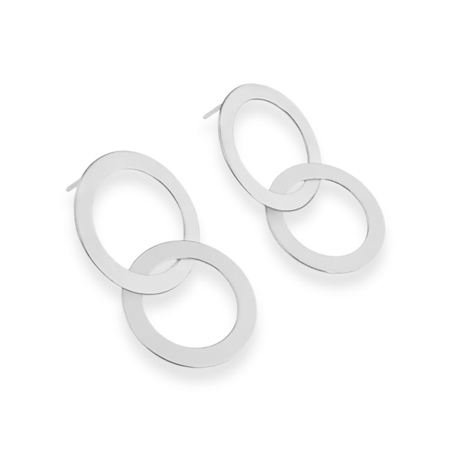 Brinco de Duas Argolas Interligadas