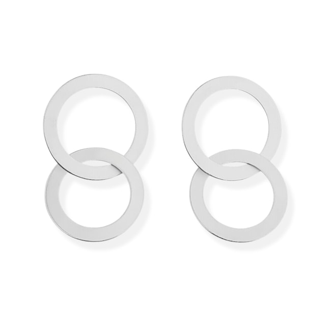 Brinco de Duas Argolas Interligadas