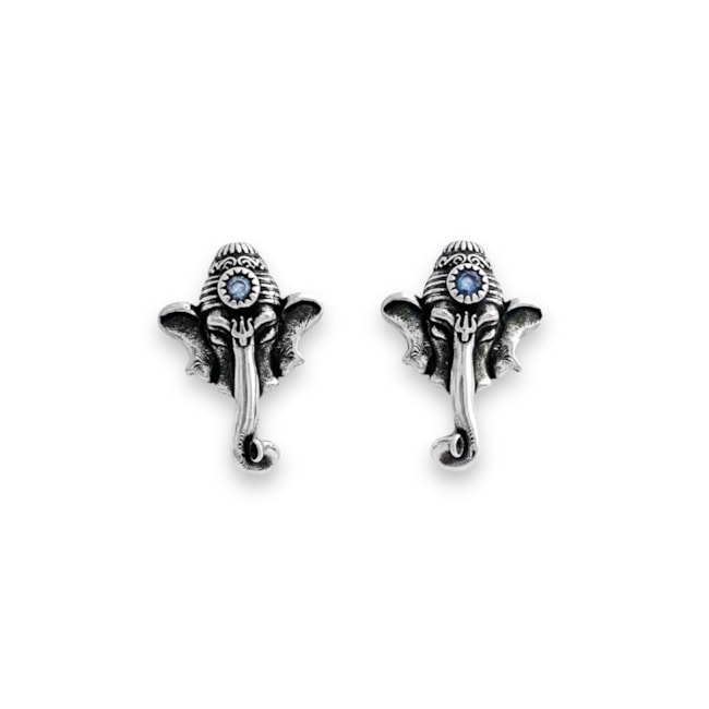 Brinco de Elefante com Zircônia Água Marinha 