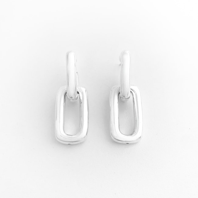 Brinco de Eletroformação com Elos Quadrados