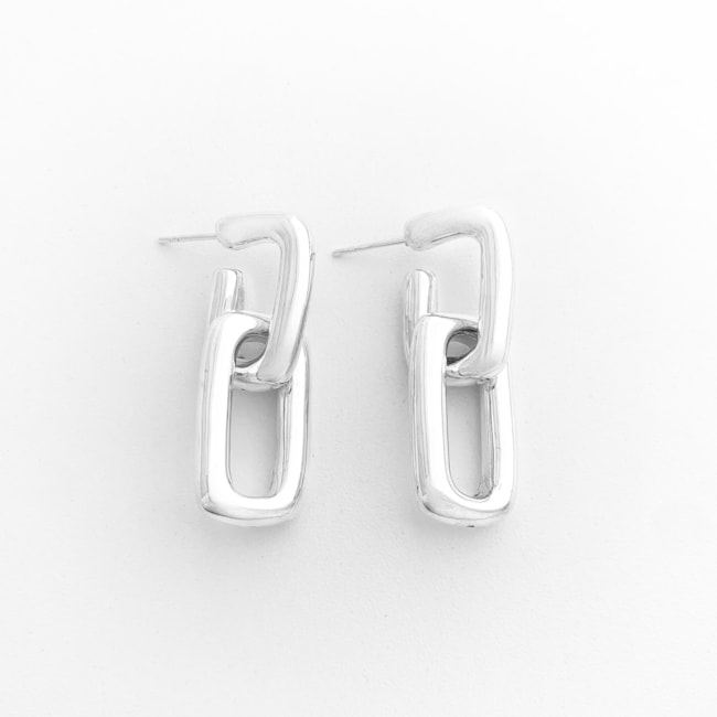 Brinco de Eletroformação com Elos Quadrados