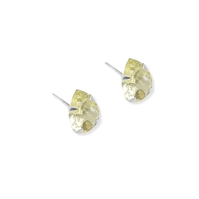 Brinco de Gota com Zircônia Amarela 
