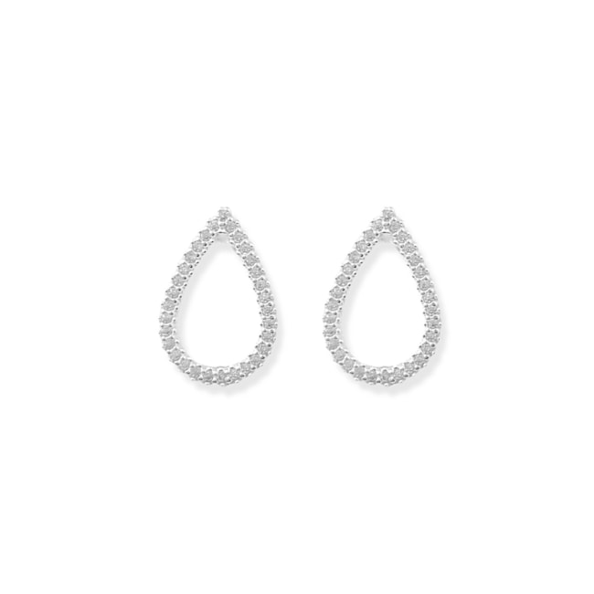 Brinco de Gota Vazada Cravejada de Zircônia