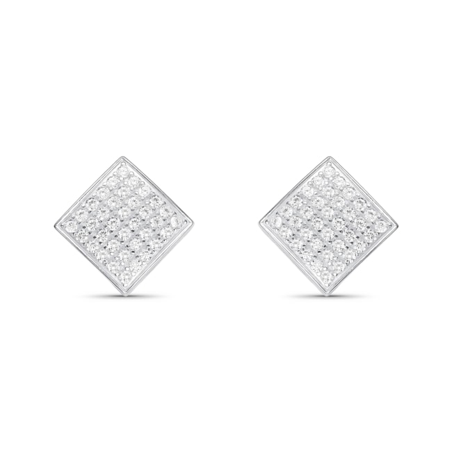 Brinco de Losango Cravejado com Zircônias 
