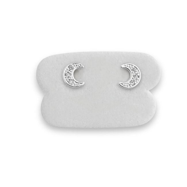 Brinco de Meia Lua Cravejada de Zircônias