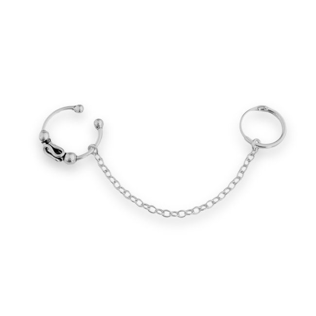 Brinco de Pressão Para Cartilagem com Corrente 