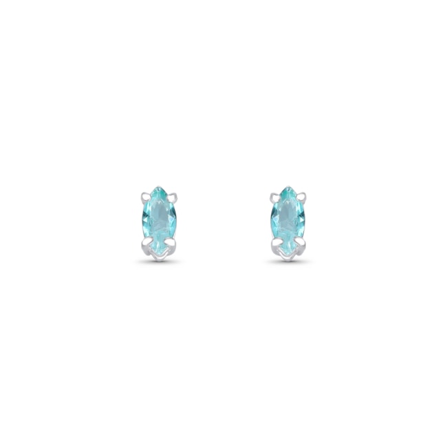 Brinco de Zircônia Oval Turmalina Paraíba