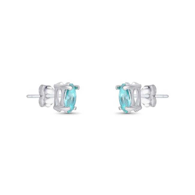 Brinco de Zircônia Oval Turmalina Paraíba