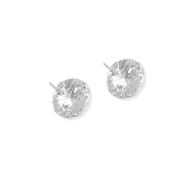 Brinco de Zircônia Redonda 12mm
