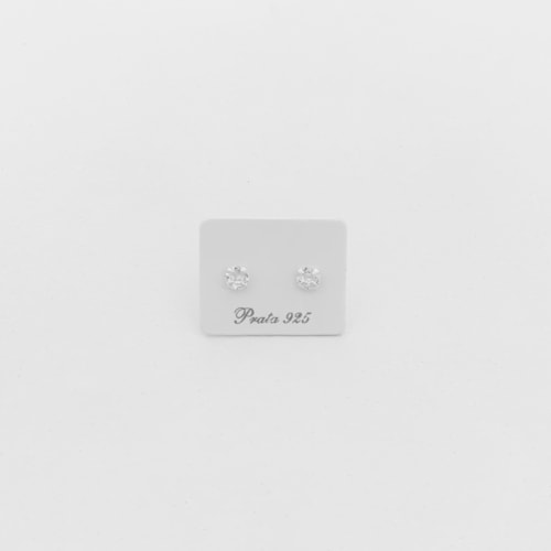 Produto Brinco de Zircônia Redonda 4mm