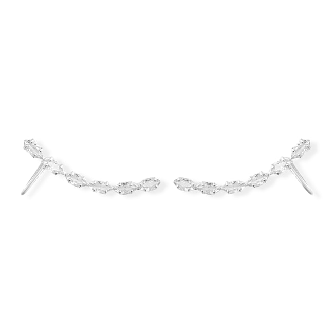 Brinco Ear Cuff com Zircônias Brancas
